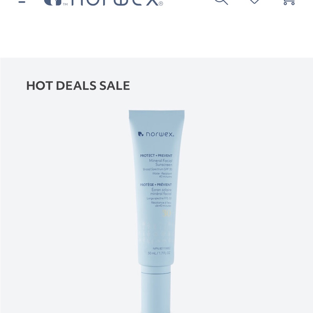 Norwex Mineral Sunscreen SPF 30 in Light Blue Tube New